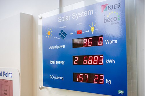 Solar panel readout display for Phoenix House