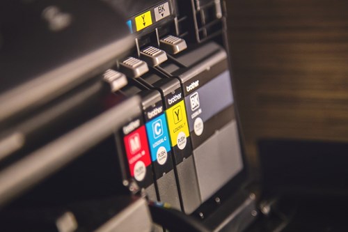 Stock image of printer ink cartridges