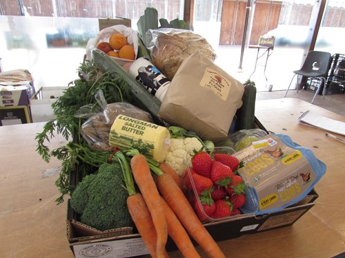 Photo of Kelland’s veg boxes ready for delivery